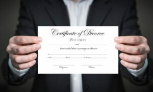 divorce certificate after presenting the requirements with help of a divorce attorney